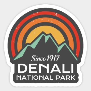 Denali National Park Retro Sticker Sticker